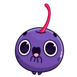 😀 bacca, cartone animato, carino, viola, frutta telegram sticker