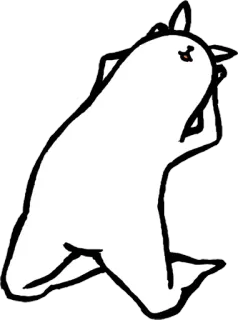 🙃 rabbit, cute, cartoon, kneeling, animal telegram sticker