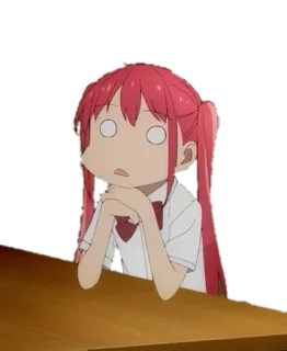 🙄 Anime, ragazza, uniforme scolastica, capelli rossi, divertente telegram sticker