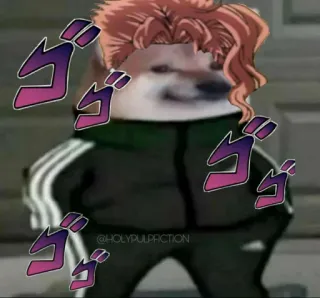 😐 Noriaki Kakyoin JoJo's Bizarre Adventure @HOLYPULPACTION doge, 밈, jojo, 카쿄인, 슬라브, 개 telegram sticker