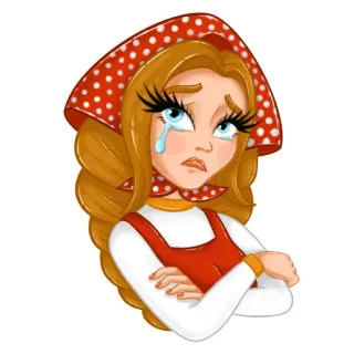 😢 chorando, triste, menina, lágrimas, chateada, desenho, emoção, personagem whatsapp sticker