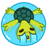 😭 カメ, 悲しい, 泣く, 漫画, 動物 telegram sticker
