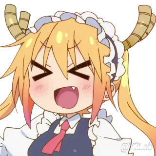 😆 Tohru Miss Kobayashi's Dragon Maid Anime, Rồng, Dễ thương, Hoạt hình telegram sticker