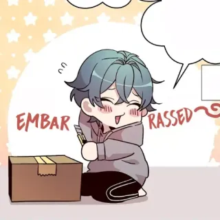 🍭 EMBARRASSED embarrassed, chibi, cute, cartoon, anime, kawaii whatsapp sticker