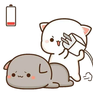 💈 Katze, Akku, Aufladen, süß, kawaii telegram sticker