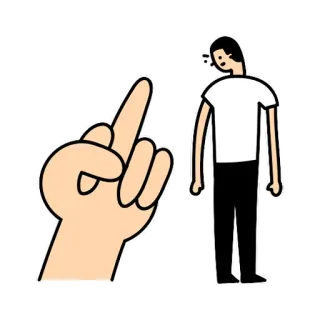 🖕 dedo corazón, gesto, ofensivo, dibujo animado, hombre, insulto whatsapp sticker