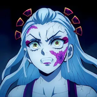🙂 Daki Demon Slayer 애니메이션, 악마, 괴물, 다키, 귀멸의 칼날, 화난, 사악한 whatsapp sticker
