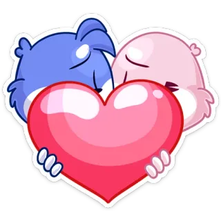❤️ любовь, сердце, милый, животное, поцелуй, пара, нежность, птицы telegram sticker