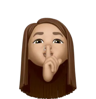 🤫 psiu, silêncio, quieto, emoji, memoji, dedo telegram sticker