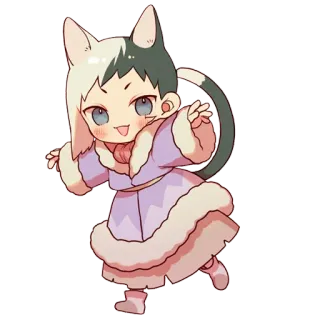 😃 애니메이션, 고양이, 치비, 캐릭터 telegram sticker