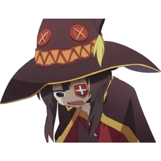 😰 Megumin Konosuba anime, Megumin, Konosuba, magic, wizard, character telegram sticker