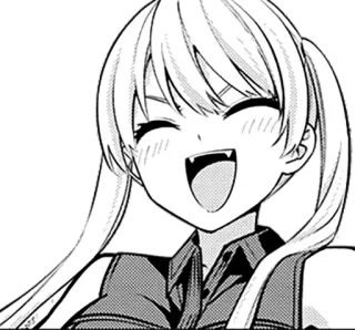 😂 anime, manga, cartoon, character, girl, smiling, ponytails telegram sticker
