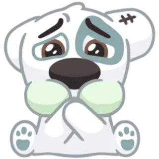 🤢 sad, dog, puppy, cute, cartoon, animal telegram sticker