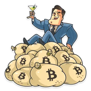 😆 Bitcoin, Cripto, Dinero, Riqueza, Éxito, Empresario telegram sticker