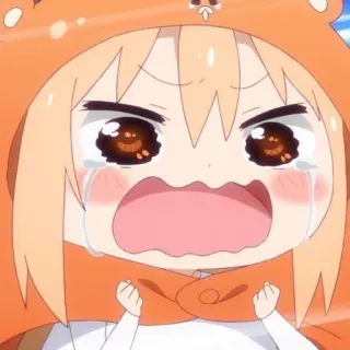 🍤 Umaru Doma Himouto! Umaru-chan anime, crying, cute, funny, kawaii, cartoon telegram sticker