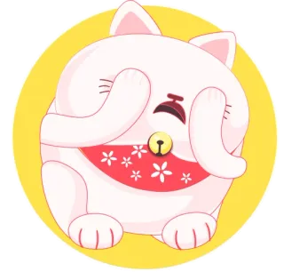 😫 кот, манэки-нэко, каваи, эмодзи, стикер whatsapp sticker