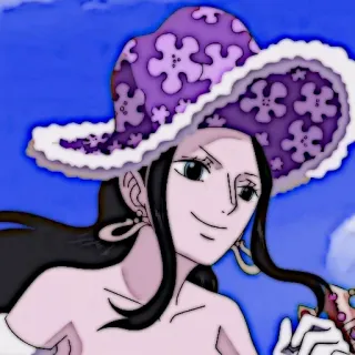 📜 Nico Robin One Piece 动漫, 海贼王, 妮可·罗宾, 角色, 女人, 帽子 telegram sticker
