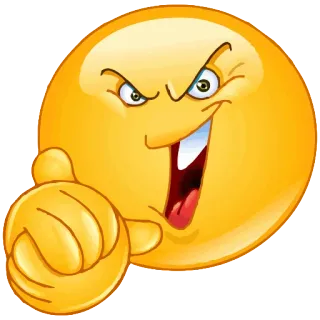 😈 emoji, zeigen, böse, listig, cartoon, gelb telegram sticker
