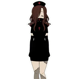 ☺️ nurse, dark, gothic, anime, cross, medical telegram sticker