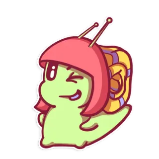 😉 ốc sên, hoạt hình, dễ thương, kawaii, anime, nháy mắt whatsapp sticker
