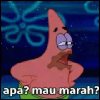 🤏 Patrick Star Spongebob Squarepants apa? mau marah? patryk rozgwiazda, spongebob, kreskówka, śmieszne, mem telegram sticker