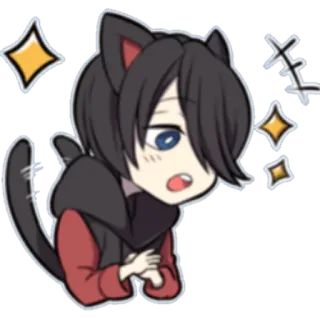 ✨ Аниме, Кот, Каваий, Наклейка, Манга, Милый, Чиби whatsapp sticker