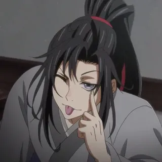 ⛩ anime, character, tongue, wink, funny telegram sticker