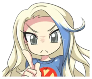 😠 การ์ตูน, อนิเมะ, ตัวละคร, ผมบลอนด์, เด็กผู้หญิง, โกรธ, ป้ายหยุด telegram sticker