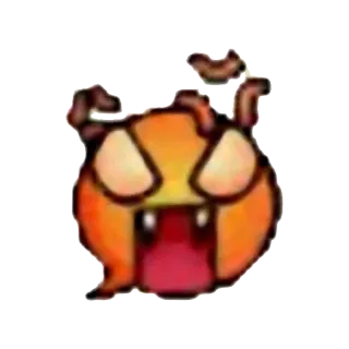 😡 mostro, creatura, cartone animato, arancione, carino telegram sticker