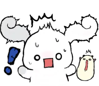 ☁ 만화, 귀여운, 충격, 놀람, 귀여움 telegram sticker