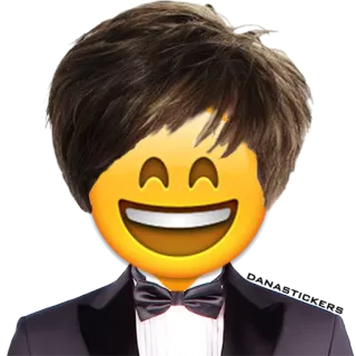 😄 Эмодзи, Смокинг, Улыбка, Мультфильм, Счастливый, Лицо telegram sticker