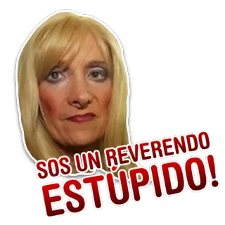 😐 SOS UN REVERENDO ESTUPIDO! оскорбление, женщина, оскорбительный, испанский, глупый, человек, блондинка telegram sticker