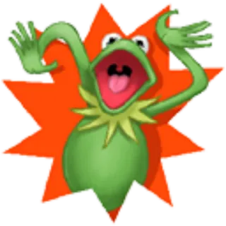 😨 Kermit Kermit the Frog, Muppet, shocked, cartoon, meme telegram sticker