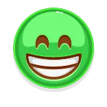 😁 emoji, lächeln, glücklich, grün telegram sticker