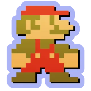 🤨 Mario Mario, Nintendo, Pixel art, Jeu vidéo, Rétro telegram sticker