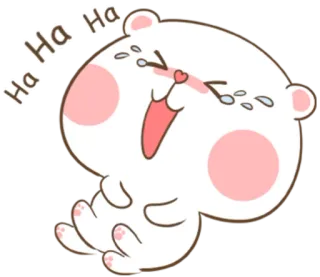 🐽 Ha Ha Ha rindo, feliz, fofo, urso, desenho animado, alegre, lol telegram sticker