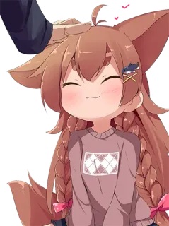 😊 Anime, Palmadita en la cabeza, Lindo, Kawaii, Antropomórfico, Chica perro telegram sticker
