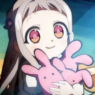 🤍 Yashiro Nene Toilet-bound Hanako-kun Anime, Mädchen, Süß, Charakter, Lächelnd, Rosa Hase telegram sticker