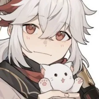 😺 Kaedehara Kazuha Genshin Impact 动漫, 枫原万叶, 原神, 游戏, 角色, 猫 telegram sticker