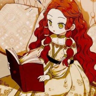 🍓 女孩, 阅读, 书, 卡通, 孩子 telegram sticker