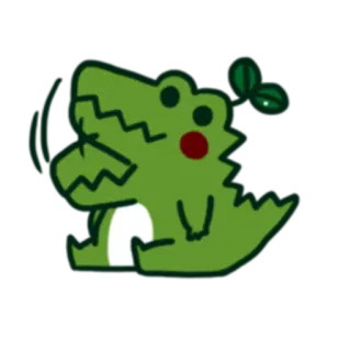😃 Cá sấu, Hoạt hình, Dễ thương, Xanh lá cây telegram sticker