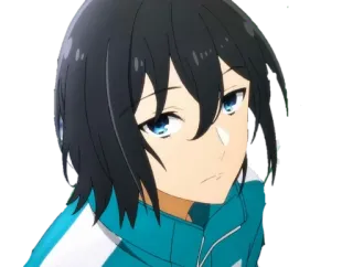 🙄 Anime, Personaggio, Capelli scuri, Calmo, Manga telegram sticker