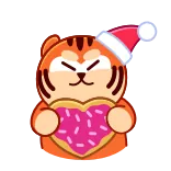 💔 tigre, noël, fêtes, cœur, mignon, dessin animé, animal whatsapp sticker