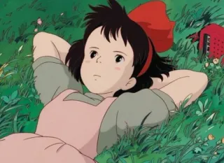 😐 Kiki Kiki's Delivery Service Anime, Ragazza, Strega, Hayao Miyazaki, Studio Ghibli, Kiki consegne a domicilio telegram sticker