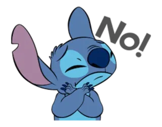😣 Stitch Lilo & Stitch No! Стич, Лило и Стич, Дисней, Мультфильм, Инопланетянин, Нет telegram sticker