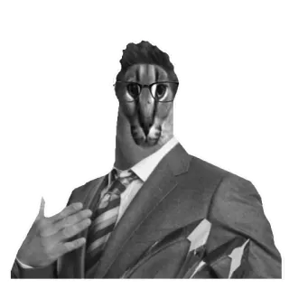 😯 cat, suit, glasses, tie, business, floppa telegram sticker