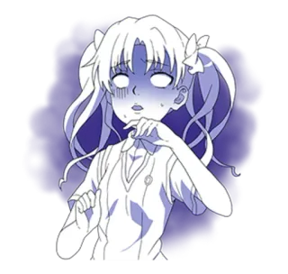 😯 Anime, Dziewczyna, przestraszona, zszokowana, Kreskówka telegram sticker