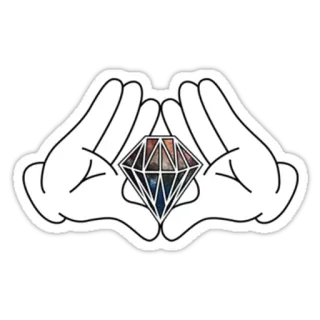 💰 diamante, manos, joyería, gema, dibujos animados whatsapp sticker