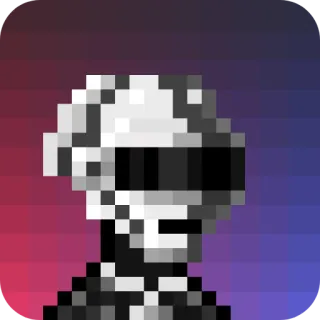 🤖 Pixel art, Teschio, Elmetto, Militare, Scheletro, Maschera, Guerra telegram sticker