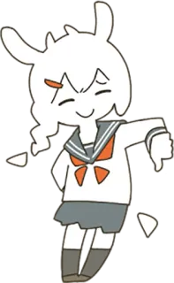 👎 anime, cute, cartoon, girl, school uniform, dislike whatsapp sticker